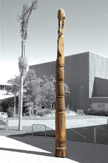 Picture of the Creative Realm Pou - Te Tihi o Manono southern side.