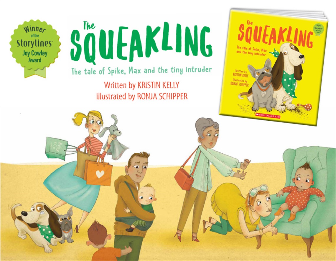 Cover and illustration from the book, The Squealking by Kristin Kelly. 