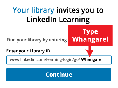 Picture showing LinkedIn Learning where to enter a library ID. 