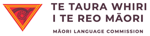 Te Taura Whiri i te Reo Māori | Māori Language Commission logo. 