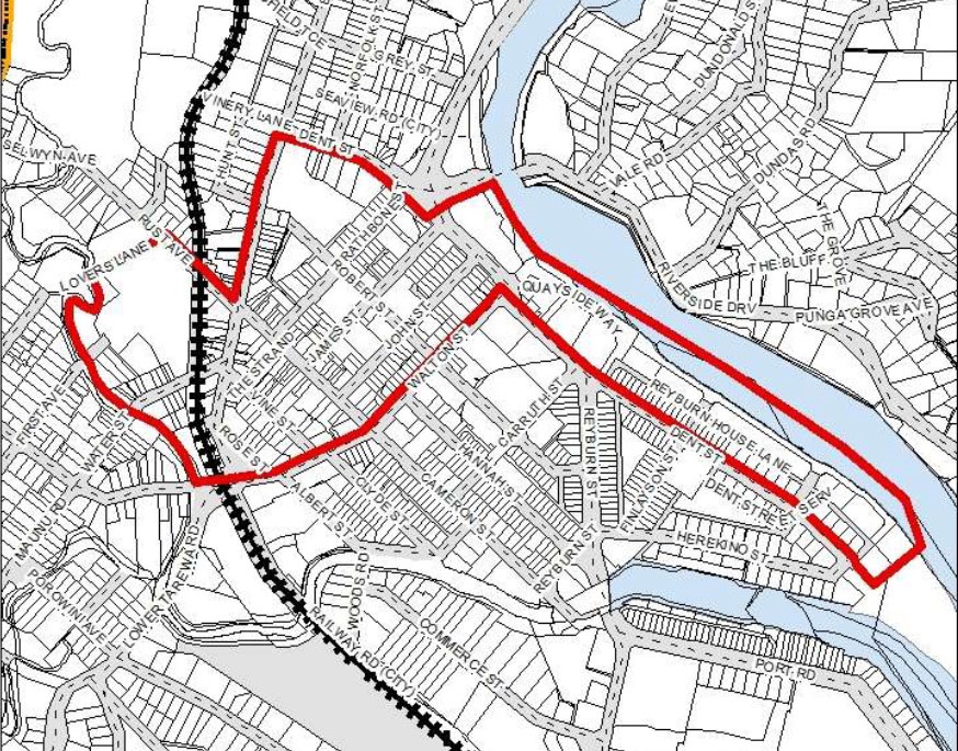 Central Business District and Town Basin area, as identified within the Public Places Bylaw. 