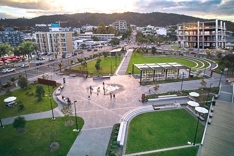 An aerial view of Putahi Park in Whangarei at sunrise.