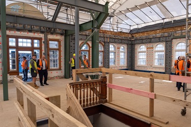 Restoration work on the upper floor of the Old Municipal Building.