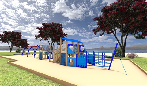 An artist's drawing of the new Marsden Bay Playground. 