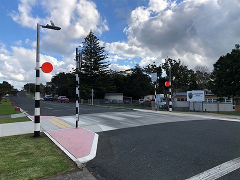 The school crossing has been upgraded to a raised platform, with speed bumps installed on either side.