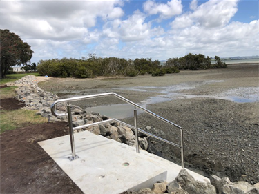 Image of stairs on the tropicana seawall.