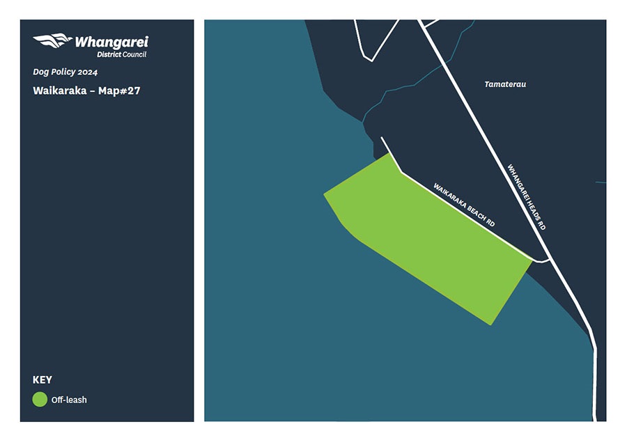 Map showing dog access rules for Waikaraka.