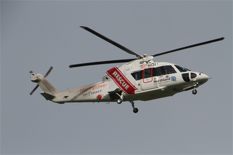 An image of the rescue helicopter. 