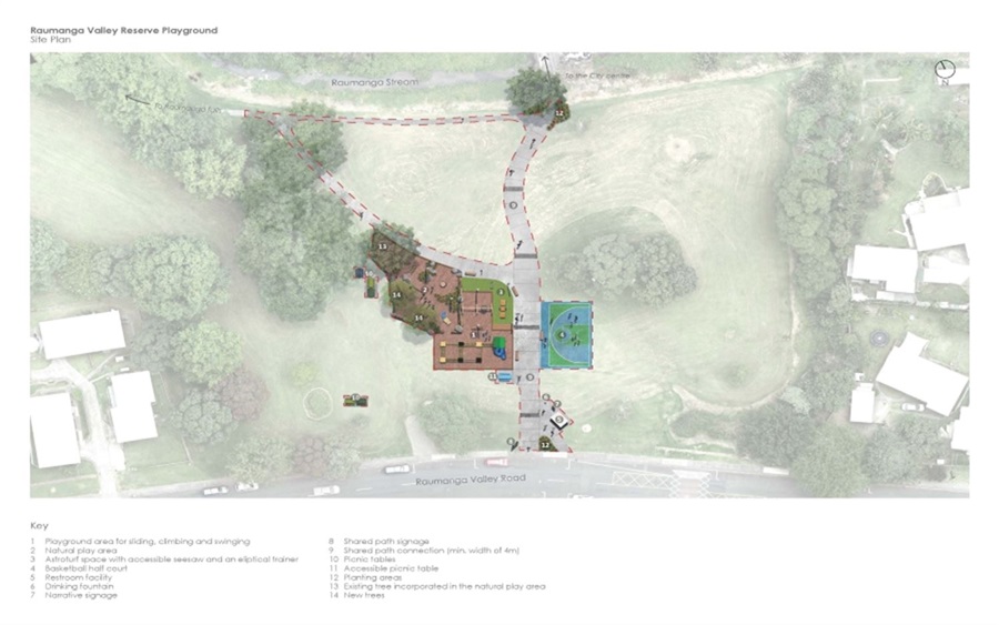 Raumanga Scenic Reserve Playground site plan.