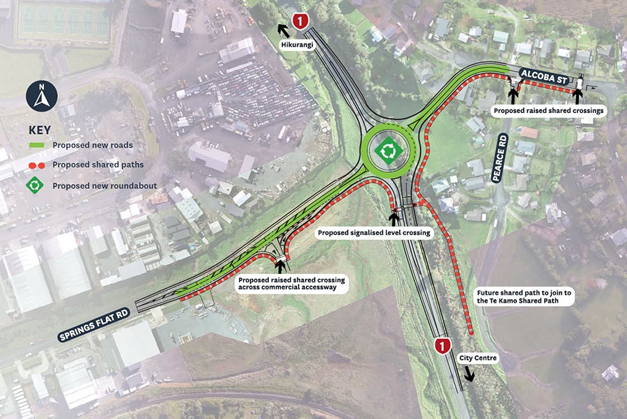 Springs Flat roundabout map. 