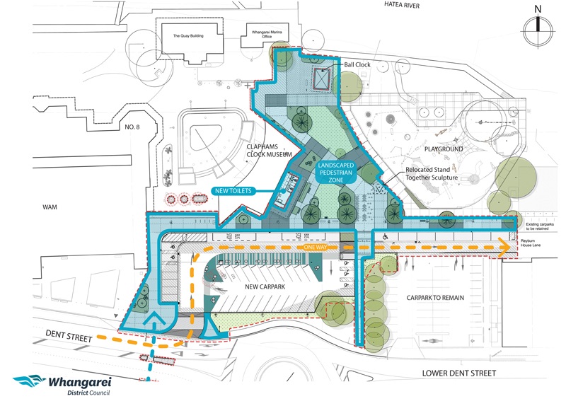 A plan showing upgrade of bus facilities at Town Basin. 