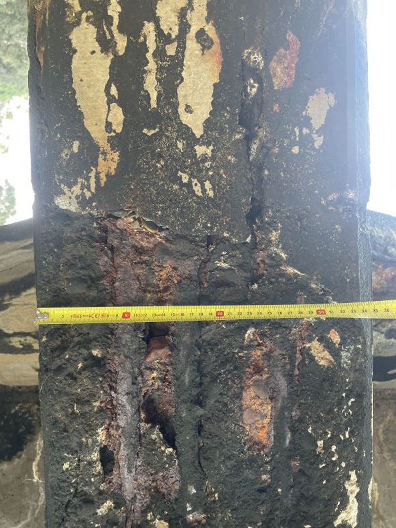 Image showing structural damage on the Parua Bay Wharf. 