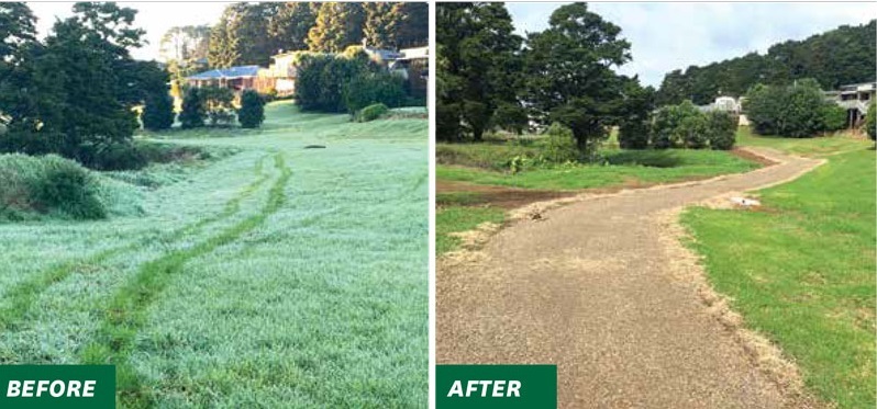 Before and after pictures of the extended shared path. 