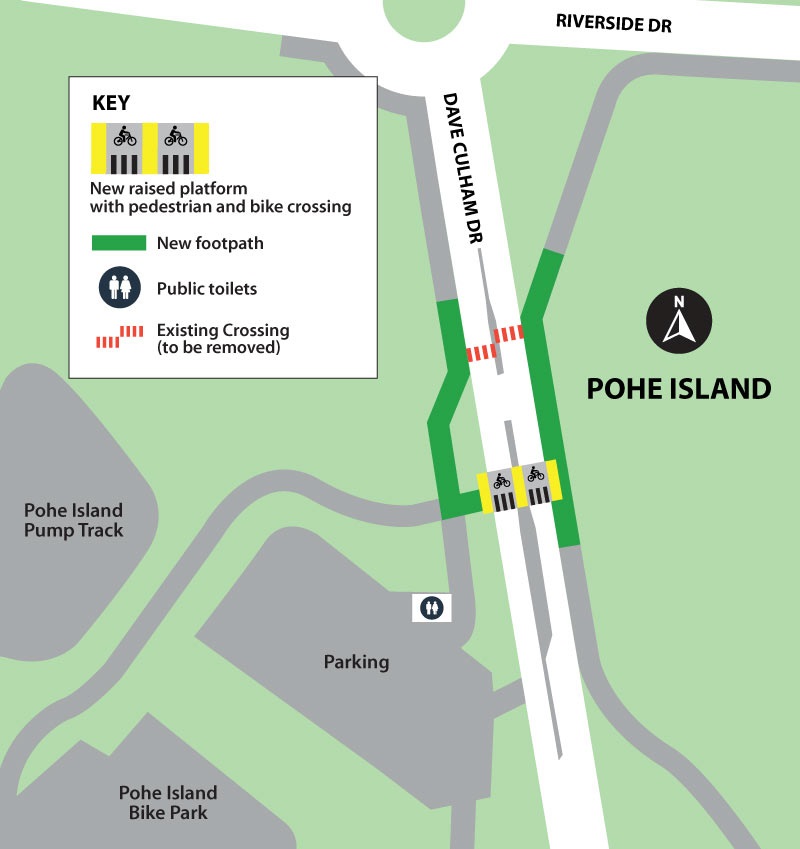 Map showing roadworks on Dave Culham Drive. 