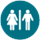 Public toilet locations icon. 