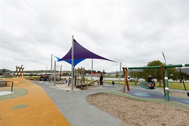 Sand pit at the Pohe Island destination playground.