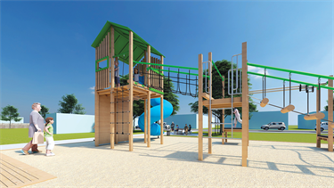 Artist's impressions of the new playground at Raumanga Scenic Reserve.