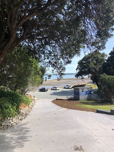 View of the Tamaterau beach from Whangarei Heads road.