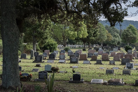 Image of a cemetery for cemetery fees page.