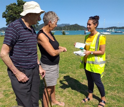 Responsible freedom camping ambassadors educate freedom campers on  Whangarei’s freedom camping rules. 