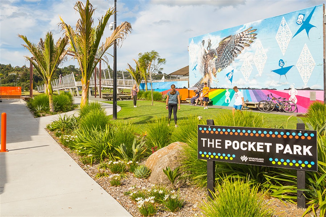 The entrance to Pocket Park. 