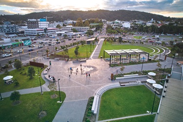 An aerial view of Putahi Park.