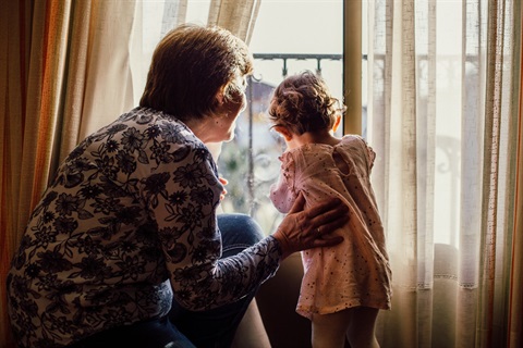 Image of senior with child for Pensioner Housing fees page.