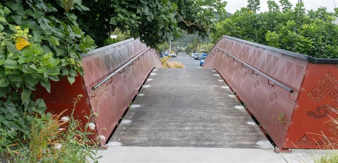 A walking and cycling bridge connecting the Raumanga Shared Path to Bernard Street. 